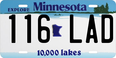 MN license plate 116LAD