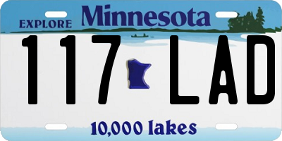 MN license plate 117LAD