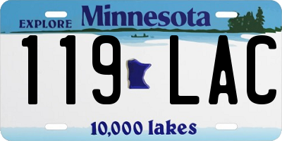 MN license plate 119LAC