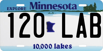 MN license plate 120LAB