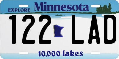 MN license plate 122LAD