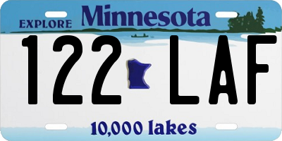 MN license plate 122LAF