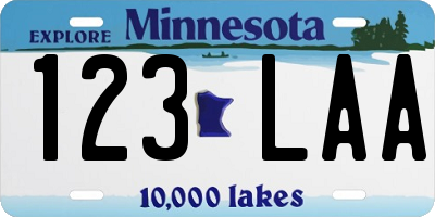 MN license plate 123LAA