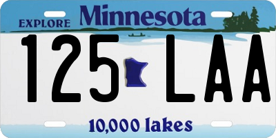 MN license plate 125LAA