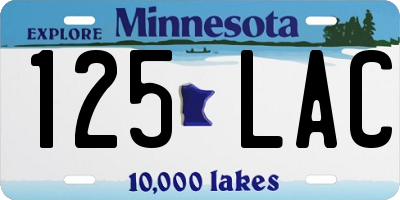 MN license plate 125LAC