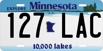 MN license plate 127LAC