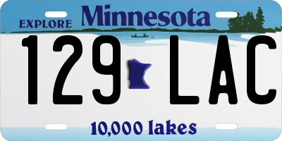 MN license plate 129LAC
