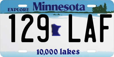 MN license plate 129LAF