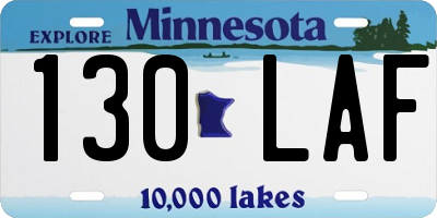 MN license plate 130LAF