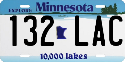 MN license plate 132LAC
