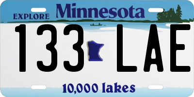 MN license plate 133LAE