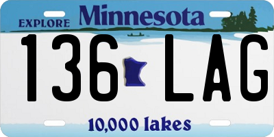 MN license plate 136LAG