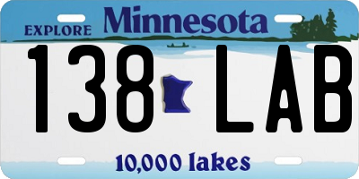MN license plate 138LAB