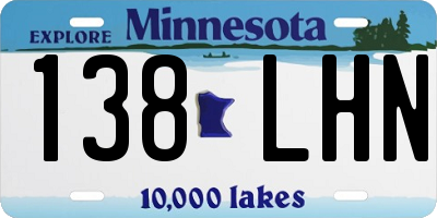 MN license plate 138LHN