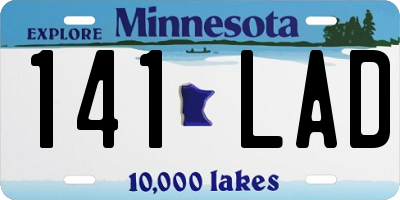 MN license plate 141LAD
