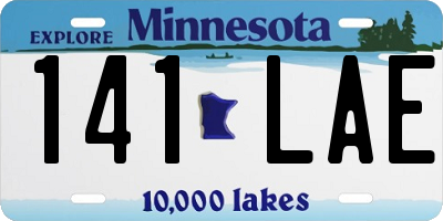 MN license plate 141LAE