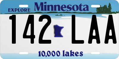 MN license plate 142LAA
