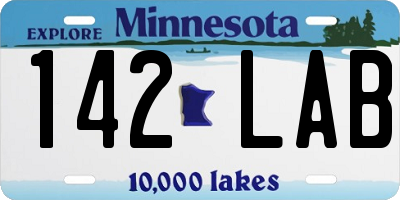 MN license plate 142LAB