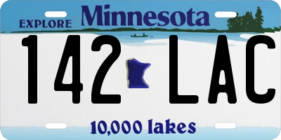 MN license plate 142LAC