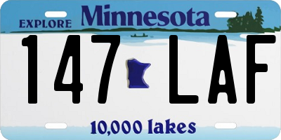 MN license plate 147LAF