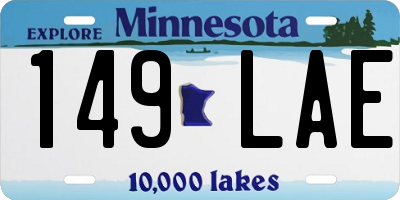 MN license plate 149LAE