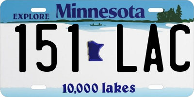 MN license plate 151LAC
