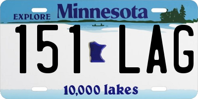 MN license plate 151LAG
