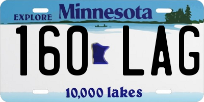 MN license plate 160LAG
