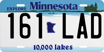MN license plate 161LAD