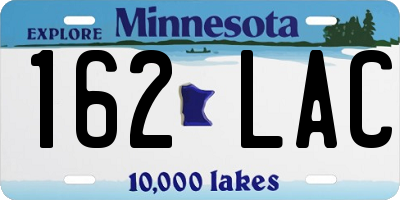 MN license plate 162LAC