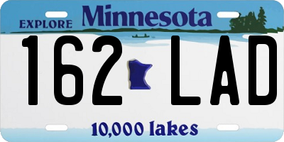 MN license plate 162LAD