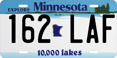 MN license plate 162LAF