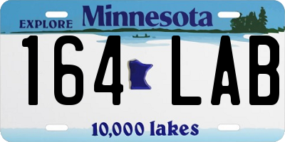MN license plate 164LAB
