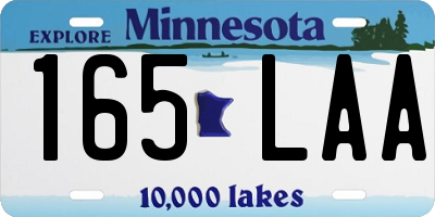 MN license plate 165LAA