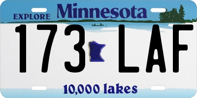 MN license plate 173LAF