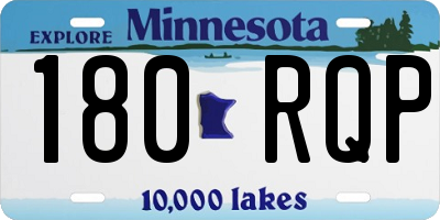 MN license plate 180RQP
