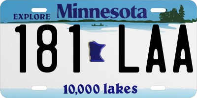 MN license plate 181LAA