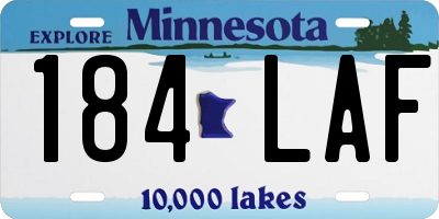 MN license plate 184LAF