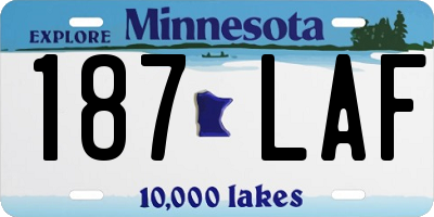 MN license plate 187LAF
