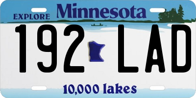 MN license plate 192LAD
