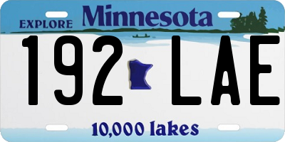 MN license plate 192LAE