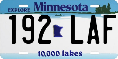 MN license plate 192LAF