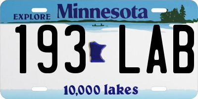 MN license plate 193LAB