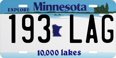 MN license plate 193LAG