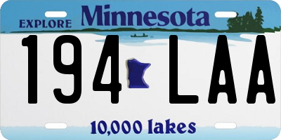 MN license plate 194LAA