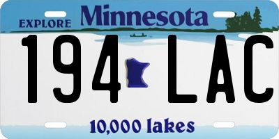 MN license plate 194LAC