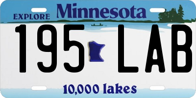 MN license plate 195LAB