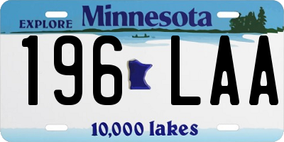 MN license plate 196LAA