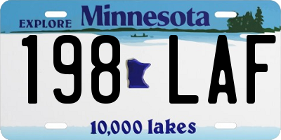 MN license plate 198LAF