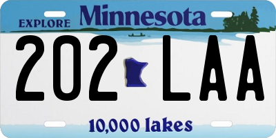 MN license plate 202LAA